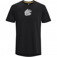 Under Armour Armour Ua Curry Heavyweight Logo Ss T-Shirt Mens Black/Grey
