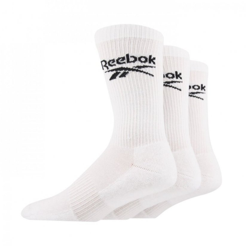 Reebok 3 Pair Crew Socks White
