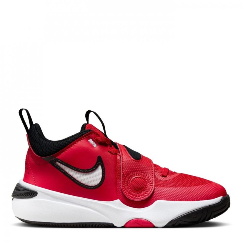 Nike Hustle D11 Junior Boys Basketball Trainers Red/White