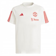 adidas Manchester United Training Shirt 2023 2024 Juniors Core White