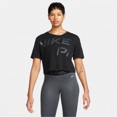 Nike Pro Women's Dri-FIT Graphic Short-Sleeve Top Black/Grey