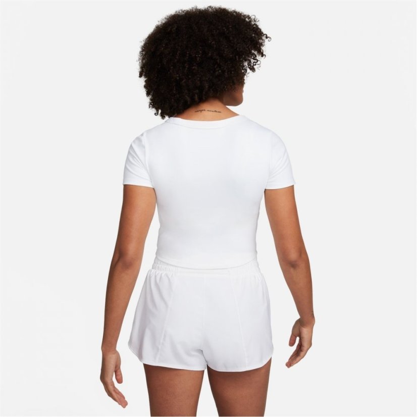Nike One Fitted Women's Dri-FIT Short-Sleeve Top White
