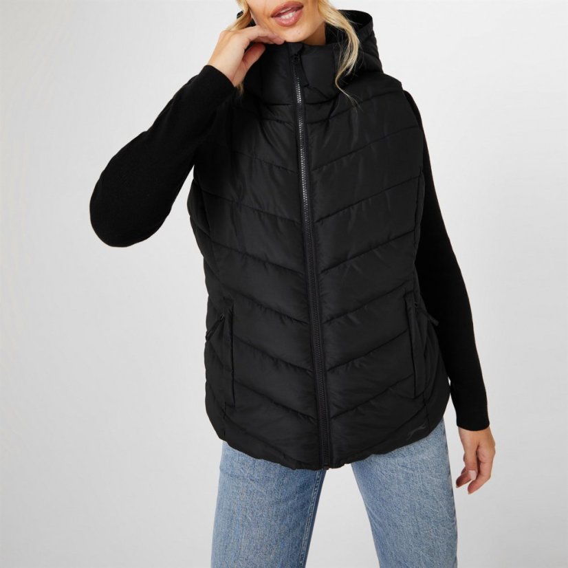 Slazenger Women's Padded Gilet with Fleece Lining Black