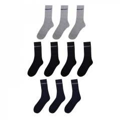 Donnay 10 Pack Crew Socks Junior Black