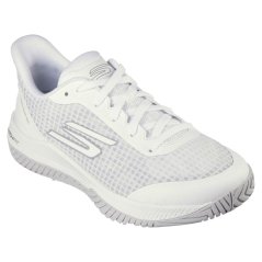Skechers Mesh With Synthetic Overlays Low To Court Trainers Womens White