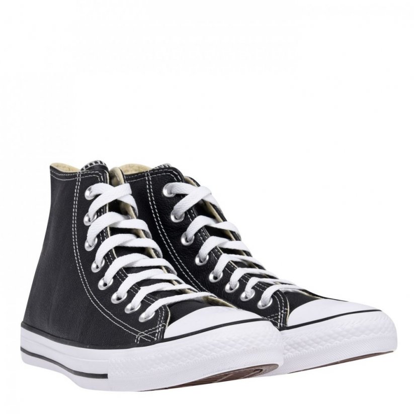 Converse All Star Leather Hi Top Trainers Black 001
