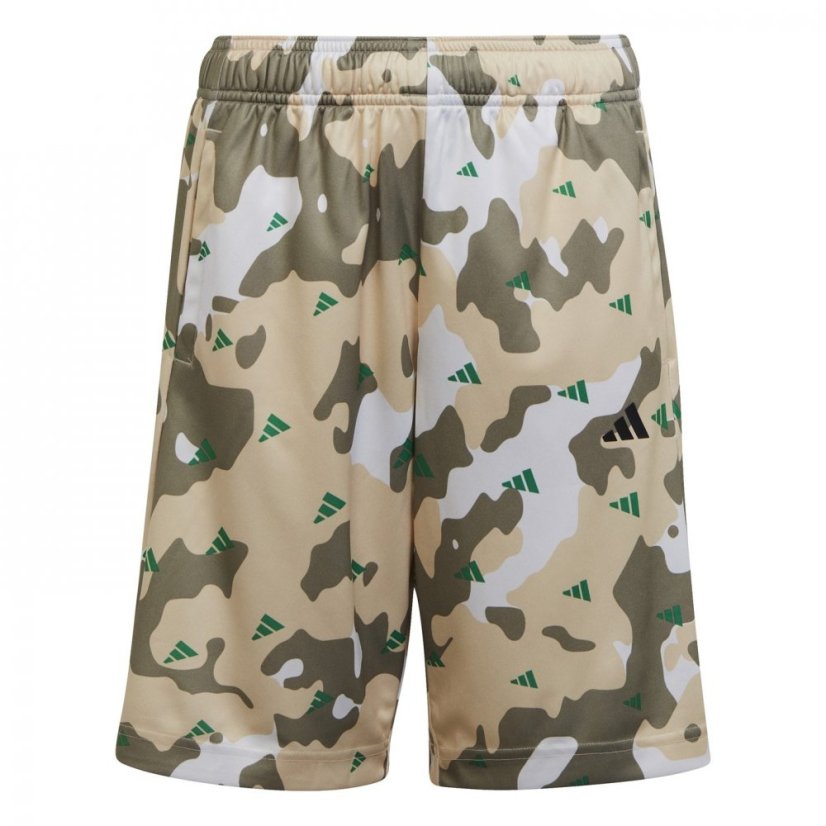 adidas Train Essentials Camouflage Shorts Juniors Sand Strata