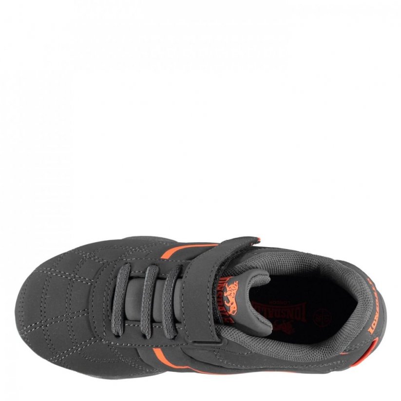 Lonsdale Camden Childrens Trainers Charcoal/Orange