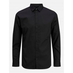 Jack and Jones Men's Joe Plain Short Sleeve Dress Shirt Black