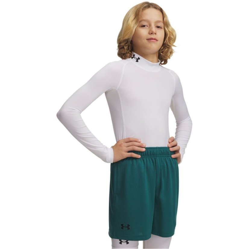 Under Armour HeatGear® Mock Long Sleeve Boys White