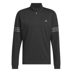 adidas 3 Stripe Zip Top Mens White/Black