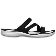 Crocs Women's Swiftwater Flat Sandals Black/White