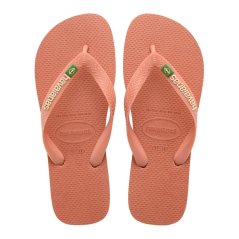 Havaianas Brasil Logo Flip Flops Pink Clay