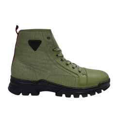 Firetrap Men's Lucas Leather Ankle Lace Up Hiker Rugged Boots Light Green