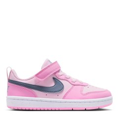 Nike Court Borough Low Recraft Shoes Childrens. Pink/Grey