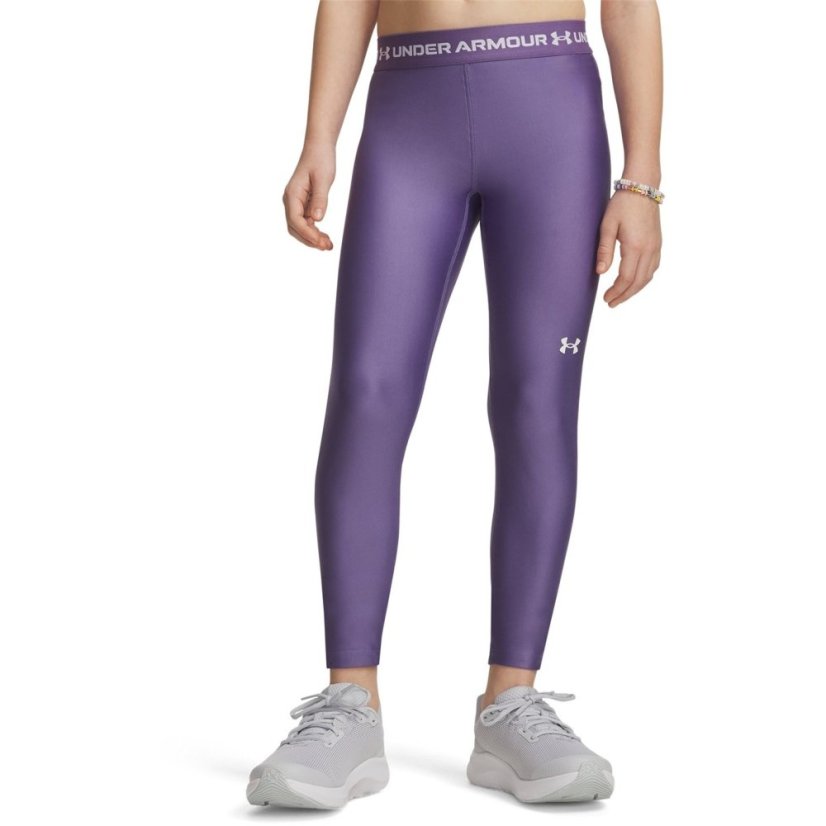 Under Armour Kids HeatGear® Performance Gym Leggings Purple/White
