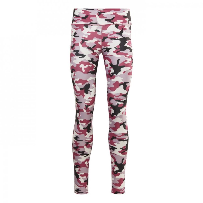 Reebok Lux Bold Camo Print Leggings Womens Gym Legging Semi Proud Pink