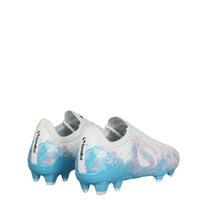 Sondico Blaze Firm Ground Football Boots White/Pink/Blue