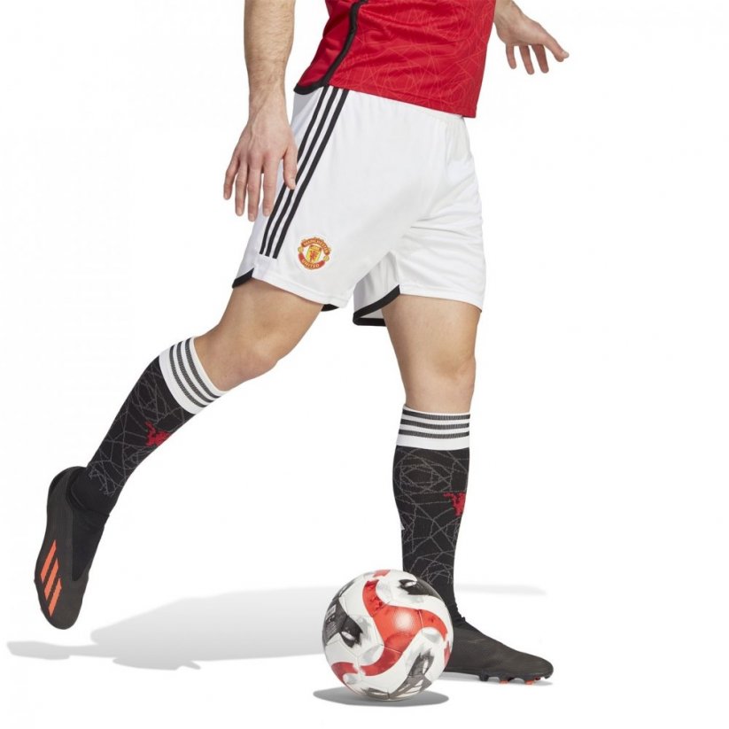 adidas Manchester United Home Shorts 2023 2024 Adults White