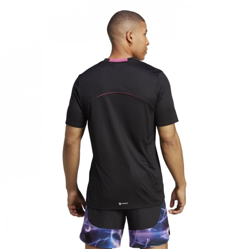 adidas HIIT T-Shirt Mens Black/Fuchsia