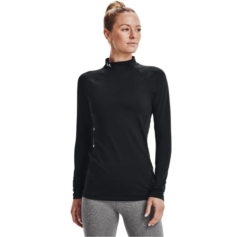 Under Armour Women's Authentics Long-Sleeve Performance Mockneck Gym Top Black