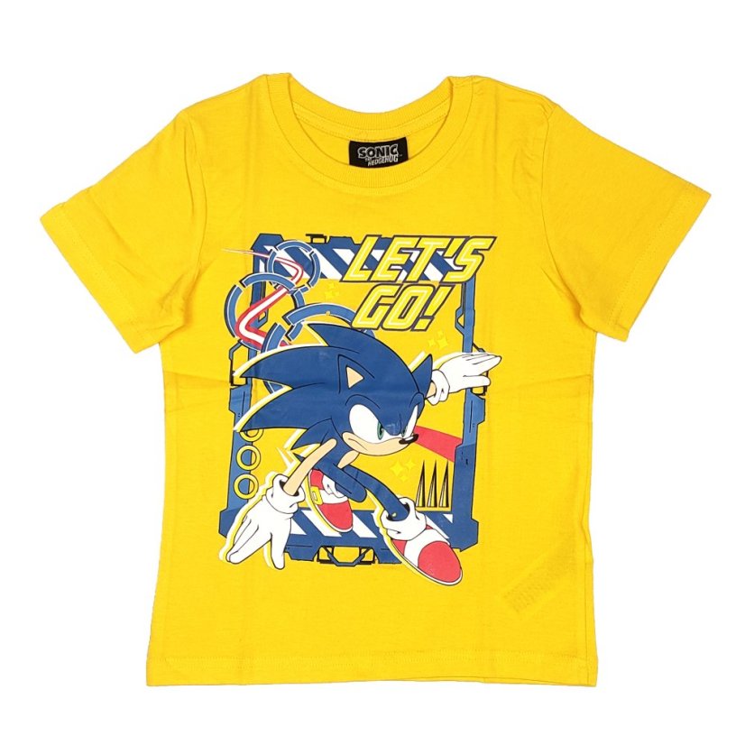 Dětské tričko Ježek Sonic - Let's Go! - Yellow