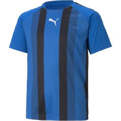 Puma Puma Teamliga Striped Jersey Jr T-Shirt Unisex Kids EBluLem-Blk-Wht