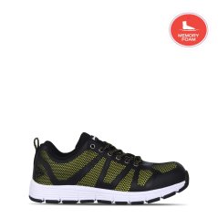 Dunlop Reno Memory Foam Safety Shoes Mens Black/Fluro