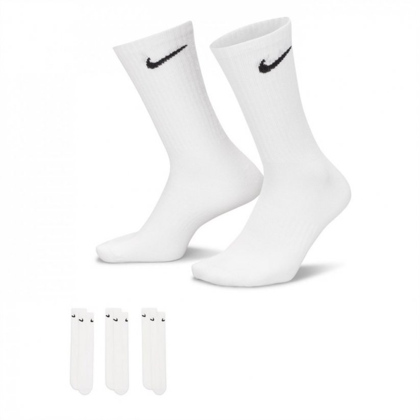 Nike Everyday Lightweight Training Crew Socks (3 Pairs) White/Black