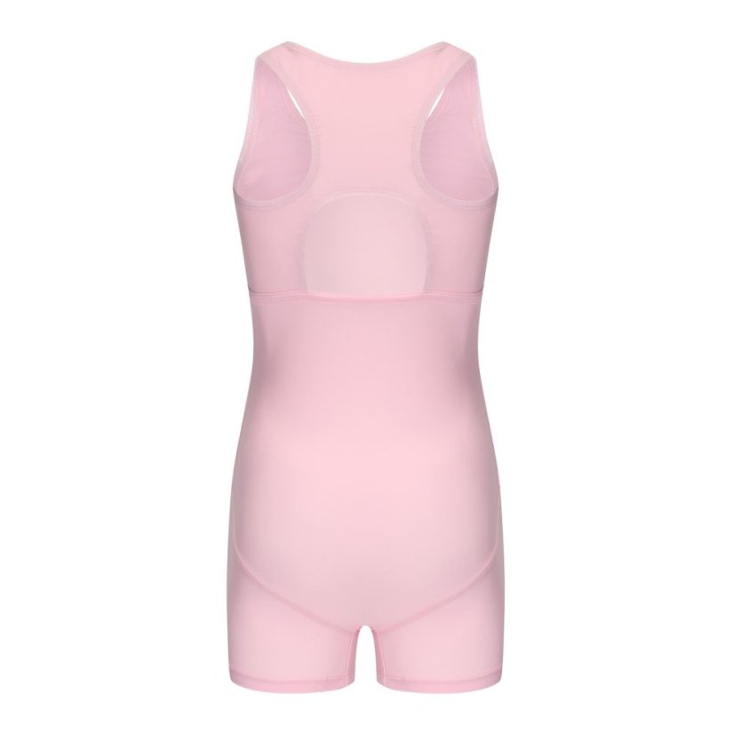 Slazenger LYCRA® XTRA LIFE™ Boyleg Swimming Suit Junior Girls Pink/White
