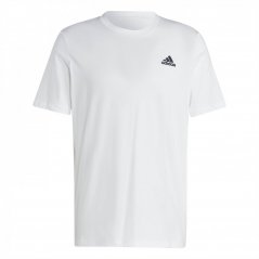 adidas Essentials Single Jersey Linear Embroidered Logo pánske tričko White/Black