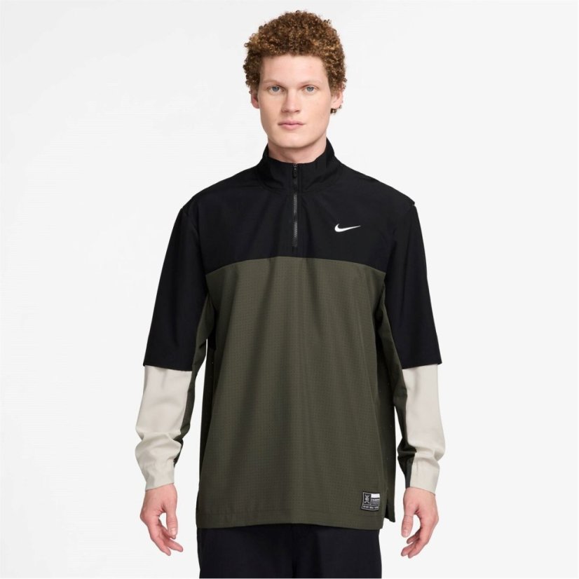 Nike Golf Club Men's Dri-FIT 1/2-Zip Golf Jacket Black/Khaki