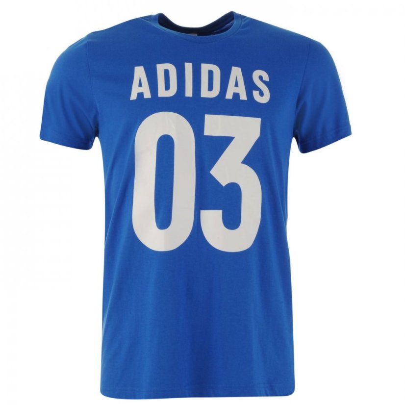 adidas 03 T Shirt Mens Blue/White