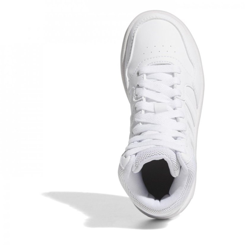 adidas Hoops Mid Shoes Juniors Triple White - Veľkosť: C11.5 (30)