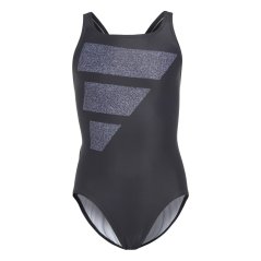 adidas Big Bars Graphic Swimsuit Junior Girls Black