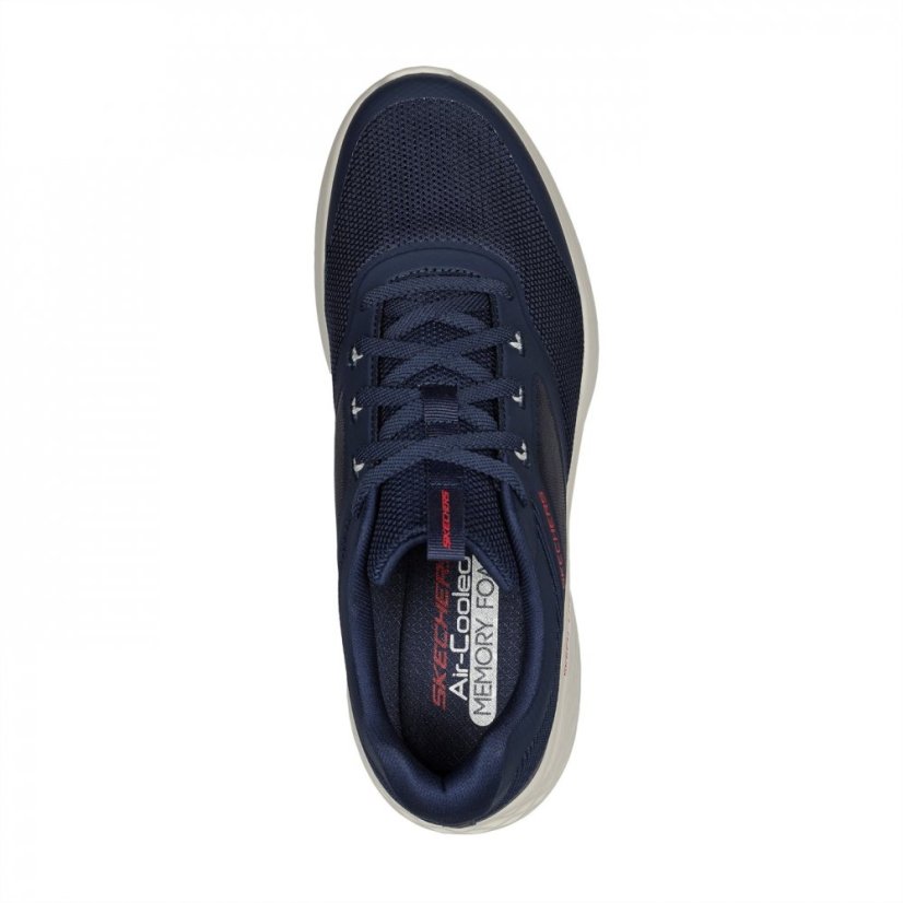 Skechers Mesh Lace Up Sneaker W Air-Cooled Training Shoes Mens Navy