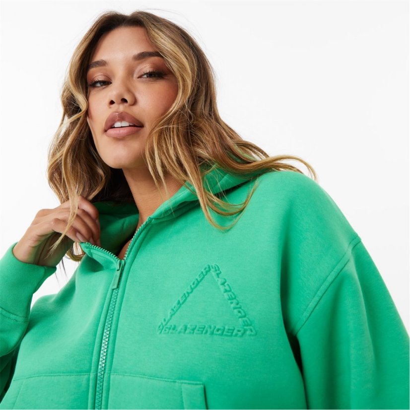 Slazenger ft. Wolfie Cindy Logo Zip Hoodie Bright Green