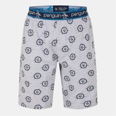 Original Penguin Men's Pete Stamp All Over Print Pyjama Shorts Grey