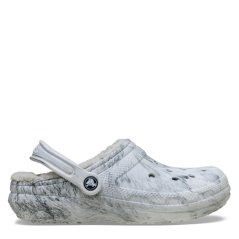 Crocs Men's Classic Lined Mule Slippers Grey Swirl