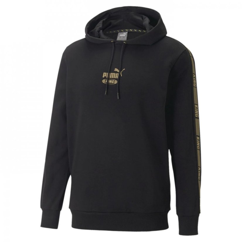 Puma King Tape Hoodie Mens Black/Gold