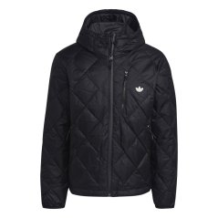 adidas Originals Men's Down Quilted Hooded Hip Length Puffer Jacket Black