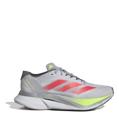 adidas Adizero Boston 12 Road Running Shoes Womens Grey/Red/Lmn