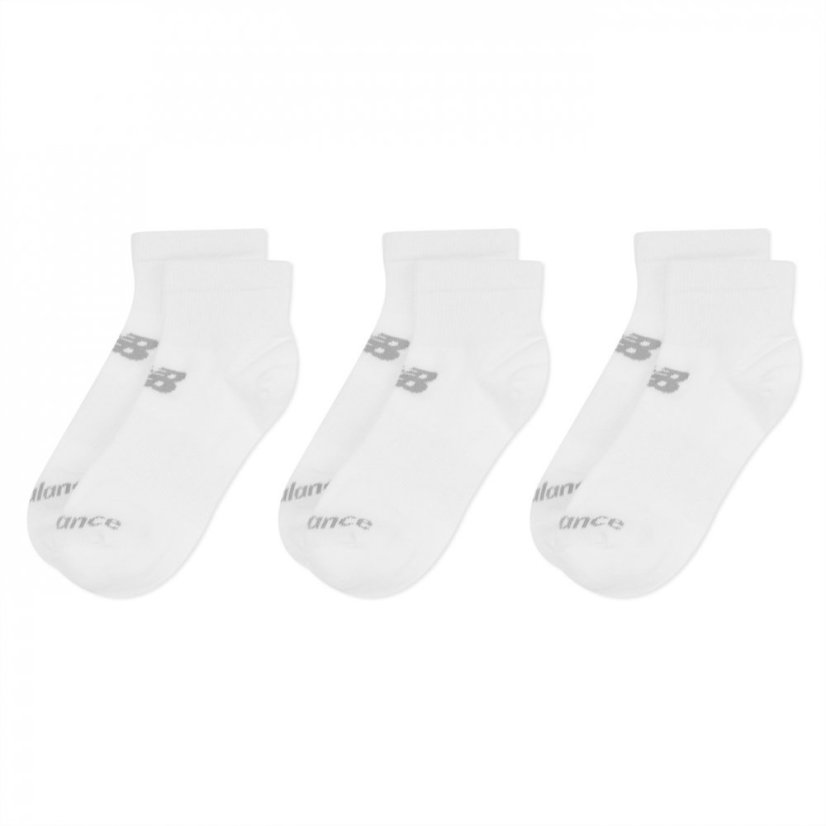 New Balance 3 Pack Ankle Socks Juniors White