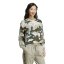 adidas Essentials 3-Stripes Camo-Print Cropped Sweatshirt Silver Pebble