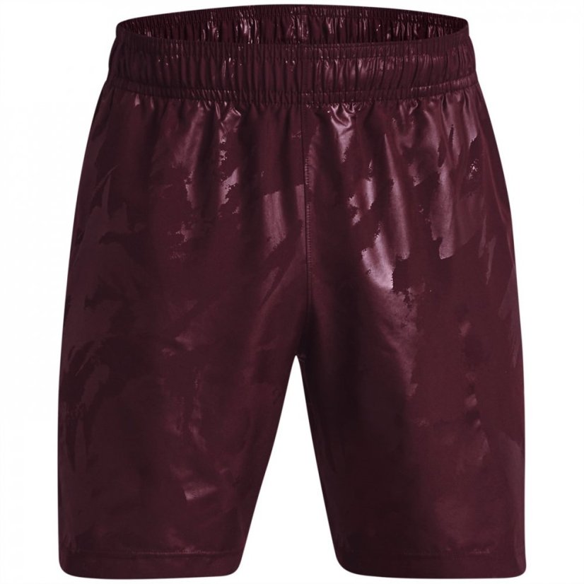 Under Armour Men's Emboss Performance Gym Shorts Maroon