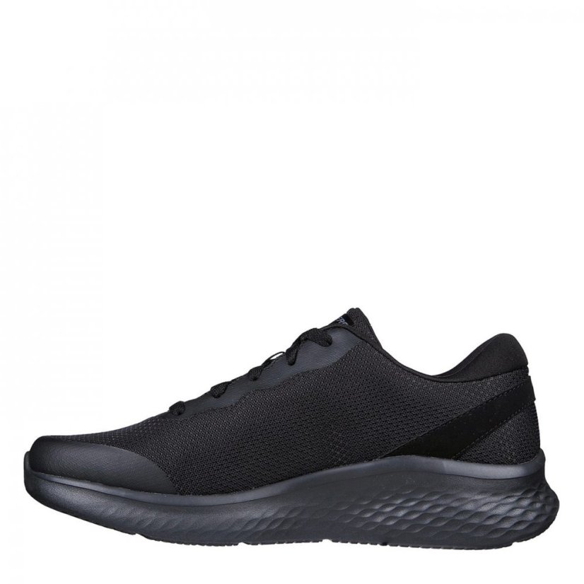 Skechers Duraleather Overlay & Mesh Lace Up Training Shoes Mens Black