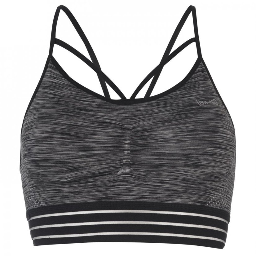 USA Pro Core Seamless Adjustable Sports Bra Charcoal