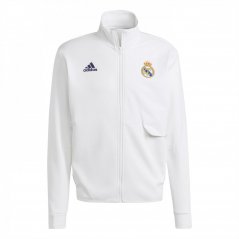 adidas Real Madrid Anthem Jacket 2023 2024 Adults White