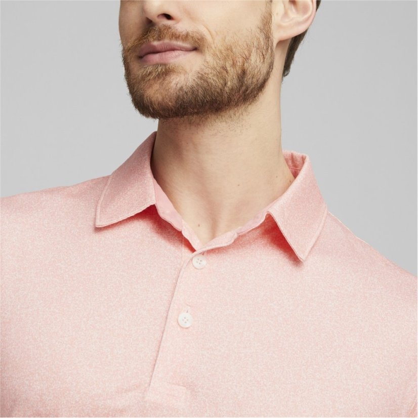 Puma Cloudspun Primary Polo Shirt Mens Flamingo Pin