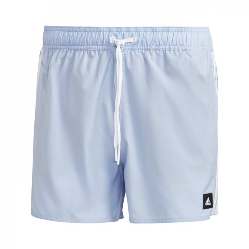 adidas 3-Stripes CLX Short-length Swim Shorts Blue Dwn/Wh - Veľkosť: S